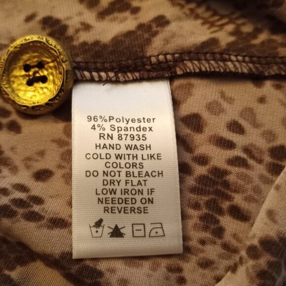 George Simonton SIMONTON Says Lurex Printed Knit Duster Brown Multi Large NWOT - Picture 11 of 11